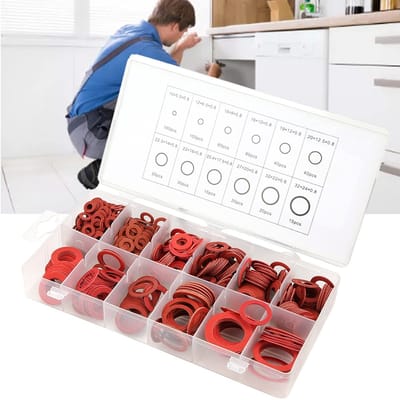 Dailygoods- Sluitringen Kit 600 Stuks - Platte Ringen - Huishoudelijke/Automotive - Marine Isolatie - Diverse Maten - Plastic Doos voor Opslag - Pakking