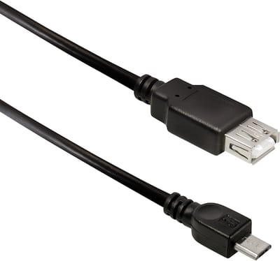Powteq - USB OTG kabel - USB On The Go - Micro USB naar USB A female - USB 2.0 - 30 cm - USB 2.0 adapter