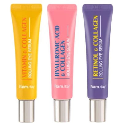 FarmStay Collagen Rolling Eye Serum 25ml / 0.85 fl.oz. (10 Options) #Eye Serum Set (3pcs)