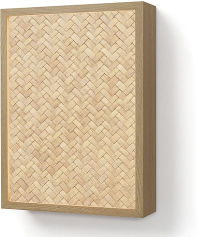 Wandlamp 30x40 cm - Oplaadbaar - Patroon - Beige - Rotan print - Wandlampen binnen woonkamer - Slaapkamer lamp - Decoratieve nachtlamp - Vloerlamp draadloos