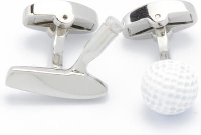 Manchetknopen - Golfbal Wit en Golfclub