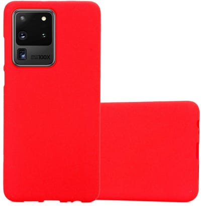 Cadorabo Hoesje geschikt voor Samsung Galaxy S20 ULTRA in FROST ROOD - Beschermhoes gemaakt van flexibel TPU silicone Case Cover