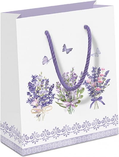 Ambiente Cadeautas 22,5x17x9 cm - Lovely lavender white - 1 tas