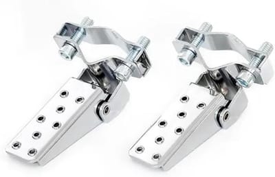 Motorfiets Voetsteunen - Voetplanken Pedalen - Comfortabel Rijden - Schokabsorberend Ontwerp - 24-38mm Buizen - Zilver