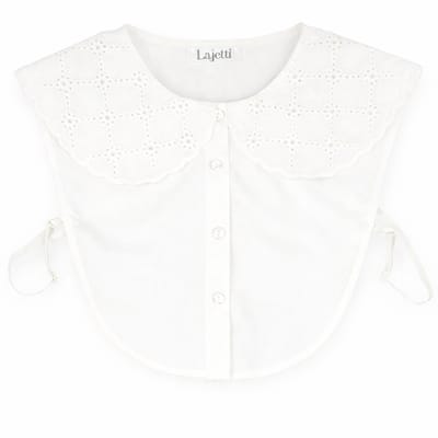 Lajetti - Los Kraagje met Grote Kraag Kant Wit - Blouse Kraagje Dames
