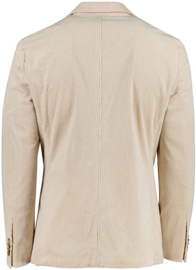 colbert Born With Appetite effen beige ribstof slim fit