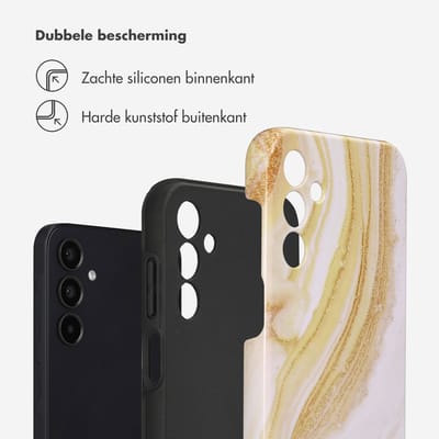 Selencia Hoesje - Geschikt voor Samsung Galaxy A15 (4G) / A15 (5G) - Backcover - Chic Marble Gold