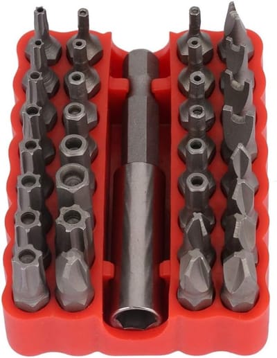 33-in-1 Holle Schroevendraaier Set met Hex, Kruis en Ster Bits - Inclusief Spacer Sleeve en Schachtverlenging van Hoogwaardig Chroom Vanadium
