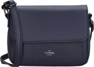 Charm London New York Schoudertas Dames - Crossbodytas met verstelbare en afneembare schouderband - Tas van Imitatieleder - Blauw