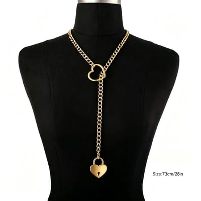 Hartslot Slipketting Ketting Liefdeskettingen Choker Hangslot Halsband Voor Vrouwen Koppels Ketting Sieraden Cadeau black