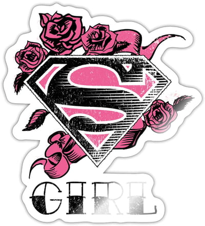 Superman S-Shield Girl 2 Sticker maat S (10 x 10 cm)
