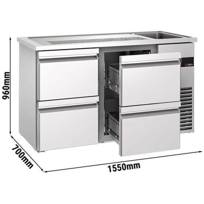GGM Gastro Biertheke PREMIUM - 1550x700mm - 4 Schubladen