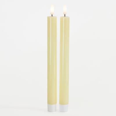 Sirius - LED-Dinerkaarsen 'Sille' (25cm hoog, Set van 2) - Pale Yellow - Licht Geel