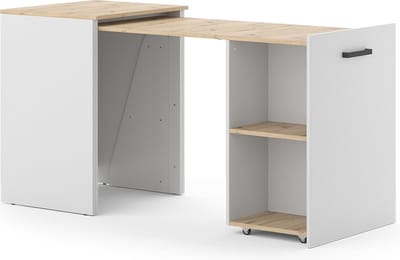 Vicco Adam Bureau – 60 x 50.4 cm Uitschuifbaar Grijs/Artisan eik