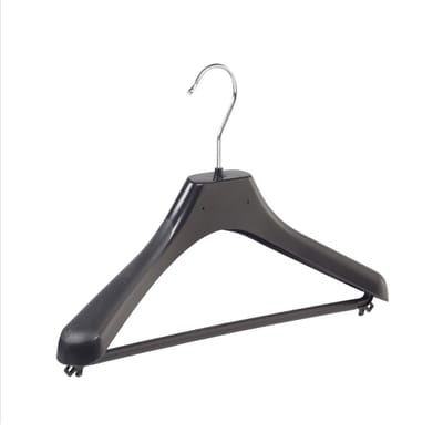 De Kledinghanger Gigant - Mantelhanger - Kostuumhanger - Jassenhanger - Kinderen - LX36 - 50 Stuks - Kunststof - Zwart - Gebogen Model - Schouderverbreding 4,2 cm - Broeklat - 36 cm - Kinderhanger - Kledinghanger - Kleerhanger - LX-Serie