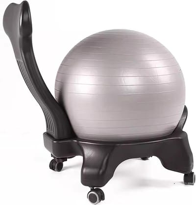 Bal Stoel - Zitbal Kruk - Ergonomisch Zitten - Bevordert Actieve Zithouding - 53x79cm - Grijs