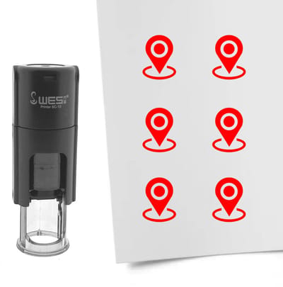 CombiCraft Stempel locatie pin 10mm rond - rode inkt - per 1 stuk