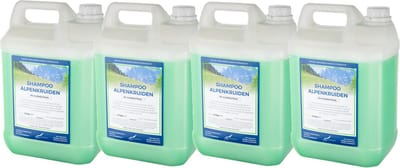 Shampoo Alpenkruiden - 5 Liter - set van 4 stuks - navulling - Voordeelverpakking - Haarverzorging