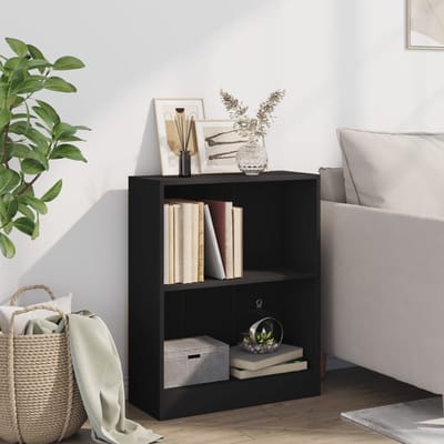 vidaXL - Boekenkast - 60x24x76 - cm - bewerkt - hout - zwart