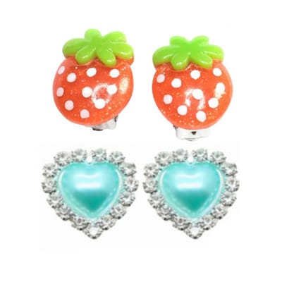 Set- Clip Oorbellen- Klara- geen gaatje- hart- lieveheersbeestje-Charme Bijoux