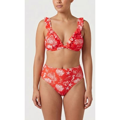 Shiwi Bobby Bikini Top Beach Day Red Hibiscus Beach Day Maat: 34 | Bikini's Outlet | Dames | Rood