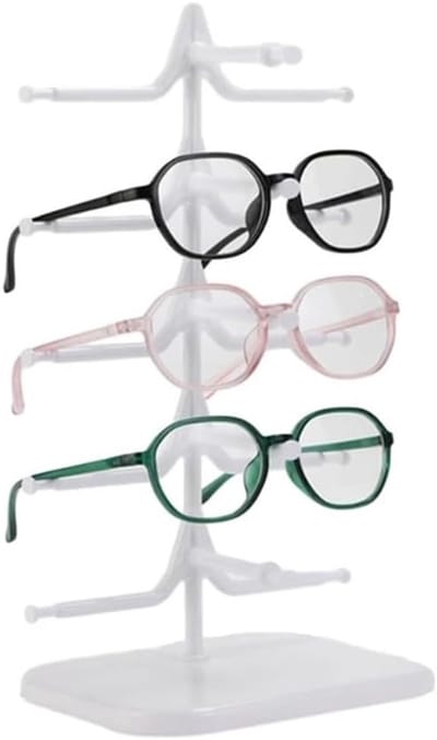 Brillen Displaystandaard - Brillenrek Glazen Display - Brillen Presenteren - Roterend Mechanisme - 17x13x355 cm - Wit