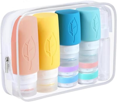 Famanu – Siliconen reisflessen - lekvrije hervulbare reiscontainers voor shampoo - conditioner en lotion - BPA-vrij - duurzaam en handig voor handbagage en reizen