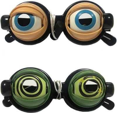 Grappige Wobbly Eyes Bril voor Feestjes, Kostuumaccessoires en Fotohokje - 2 Stuks, Perfect voor Verkleedpartijen en Creatieve Foto's