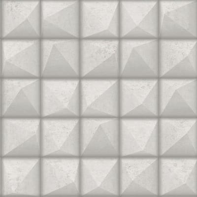 Reflets 3D vierkant grijs beton (vliesbehang, grijs)