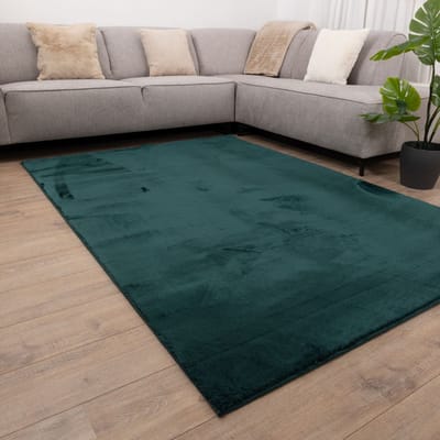 Groen Tapijt Wasbaar Laagpolig Vloerkleed met Anti Slip Koho Soft Comfort Wasbaar op 30° - 200x290cm- Modern - Woonkamer - Salon - Slaapkamer - Eetkamer