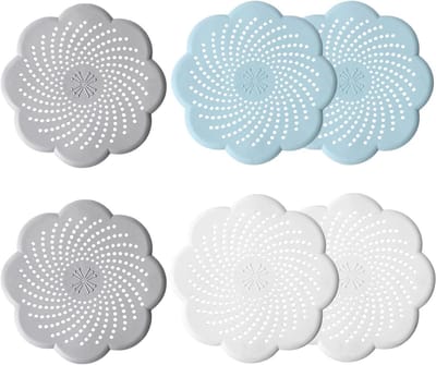 Set van 6 Siliconen Afvoerbeschermers, 14.5 cm Diameter, Voorkomt Verstoppingen, Geschikt voor Badkamers, Keukens en Toiletten