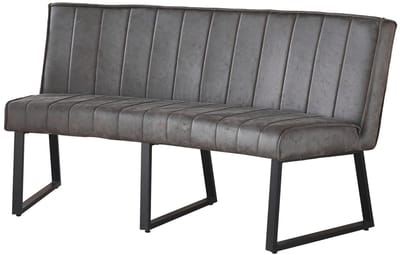 Eetkamerbank Menzo ovaal 160cm antraciet microvezel ovale eetbank
