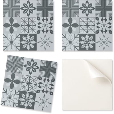Set PVC-tegels met patroon, zelfklevend, voor de slaapkamer, geometrische mozaïekpatronen, 20x20x20 cm