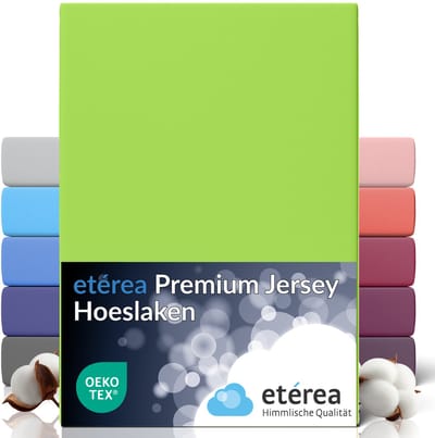 etérea Premium Jersey hoeslaken 180x200 - 200x200 cm - Oekotex - 100% katoen - bis 25 cm - Groen