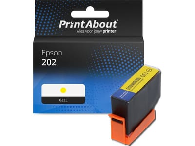 PrintAbout huismerk Inktcartridge 202 (C13T02F44010) Geel Geschikt voor Epson