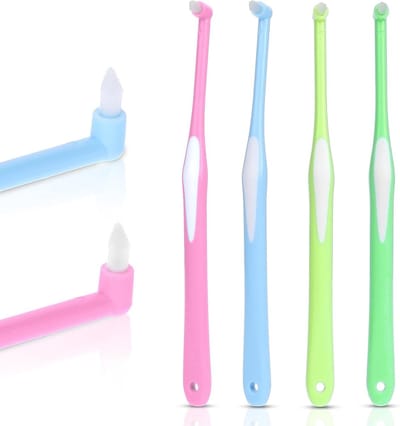 Set van 4 tandenborstels voor orthodontische beugels - compact en interdentaal van hoge kwaliteit