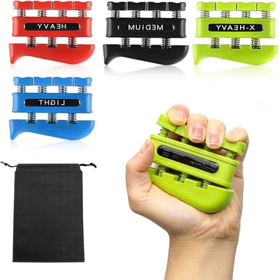Handtrainer Set voor Gripversterking, 4 Stuks Vinger Grip Versterker, Ideaal voor Sporters en Muzikanten