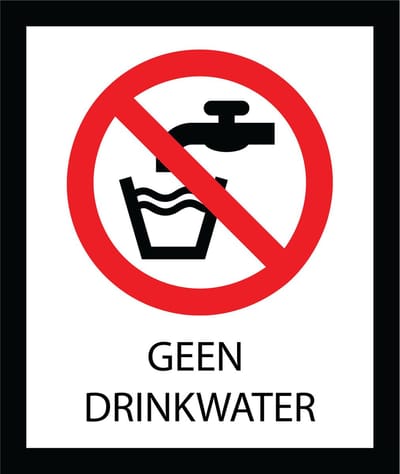 Bord ISO7010 Verboden Geen drinkwater 20 x 24 cm