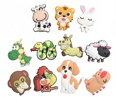 Gekleurde dieren koelkast magneten set van 11 stuks – decoratieve whiteboard magneten met cartoon dieren voor koelkast, keuken en kantoor