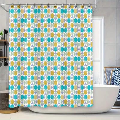 Rideau de douche Nature Bleu Vert Motif Feuille Imperméable Décor de Salle de Bain Style Ferme Fond en Tissu Moderne W60H190(CM)-1 Pcs white