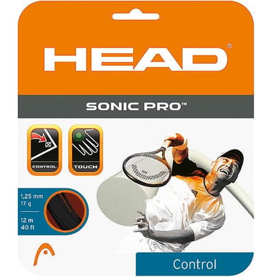 Merkloos Tennis Snarenset 12m Zwart 1.25mm - Controle & Comfort