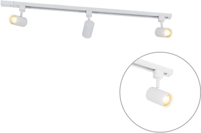 QAZQA jeana - Moderne Spot railsysteem verlichting, railverlichting geschikt voor led - 3 lichts - L 100 cm - Wit - Woonkamer | Slaapkamer | Keuken