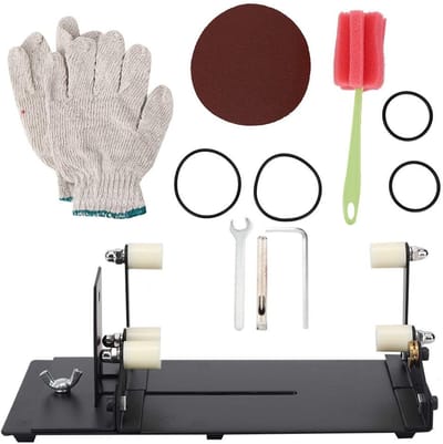 Dailygoods- Flessensnijder voor Vierkante/Ronde Flessen - Glassnijder - Snijdset met Borstel/Schuurpapier/Inbussleutel - Handwijnfles Snijden - Doehetzelf - Fles Snijder
