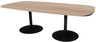 Linesto Vergadertafels Deens Ovaal 200cm breed 100 cm diep Framekleur Zwart Bladkleur Honey Castello