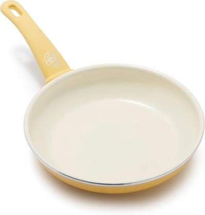 Keramische Koekenpan - Gezonde Pan - Dagelijks Koken - PFAS-vrije Antiaanbaklaag - 20 cm - Geel