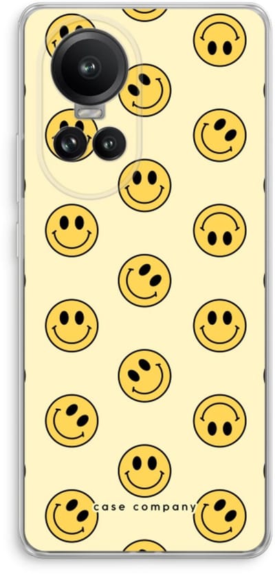 Case Company® - Hoesje geschikt voor Oppo Reno 10 Pro hoesje - Smiley N°2 - Soft Cover Telefoonhoesje - Bescherming aan alle Kanten en Schermrand