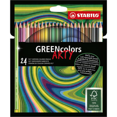 STABILO ® Arty GREENcolors FSC®-gecertificeerde gekleurde potloodkartonnen etui met 24 pennen