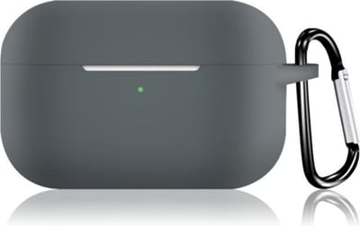 KELERINO. Siliconen Case geschikt voor Apple AirPods Pro - Met Haak - Grijs
