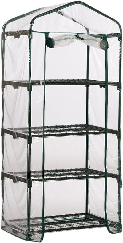 Kleine kas - Binnenkas plantenkas - Planten beschermen - Stevig stalen frame - 72 x 50 x 9 cm - Transparant