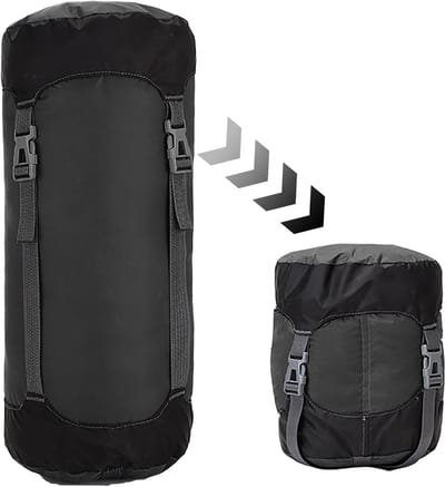 15L - Slaapzak Compressie Opbergzak - Compressie Stuff Sack voor Slaapzak - Nylon Stuff Zak Opbergtas - Waterdichte compressiezak - Slaapzakopberging - Stofzak met trekkoord - voor Slaapzakkleding - 22 * 53cm